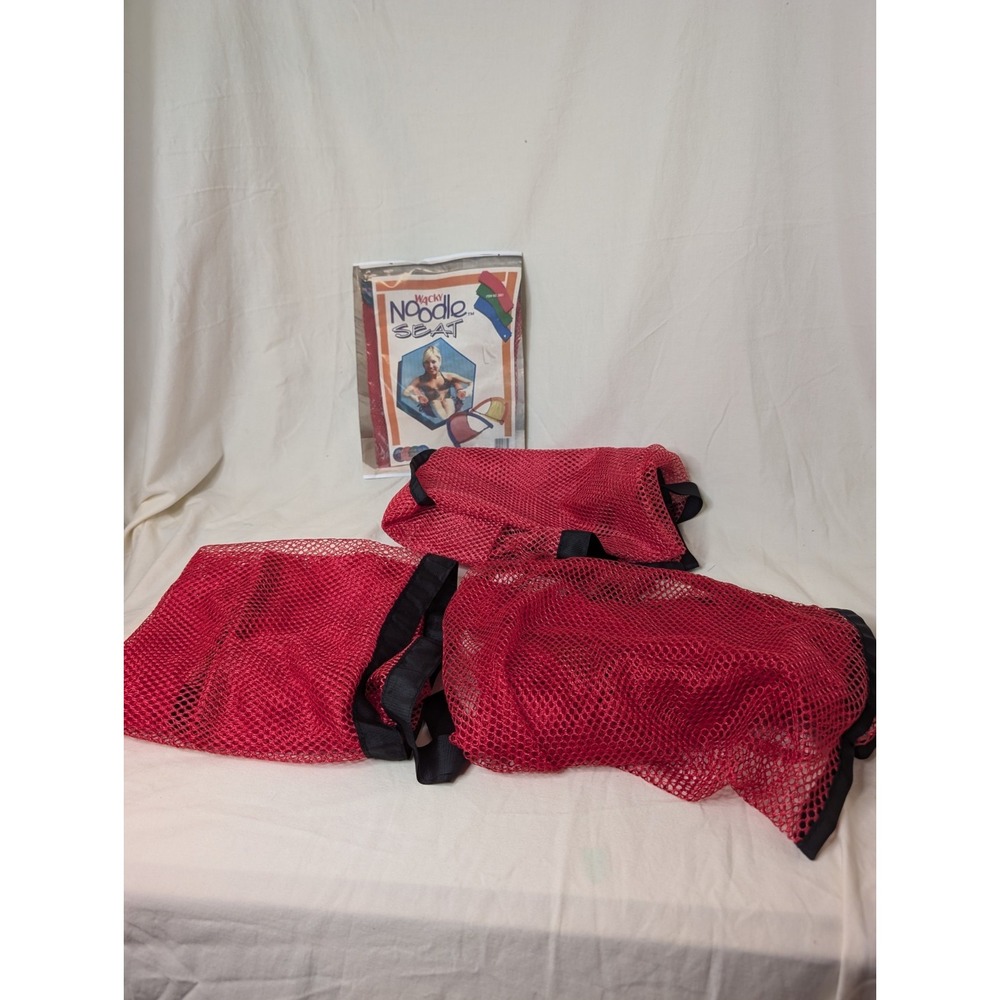 Vintage Wacky Noodle Seat Fits Pool Noodles 3 Seats Included In Bundle Red Mesh - Picture 1 of 4